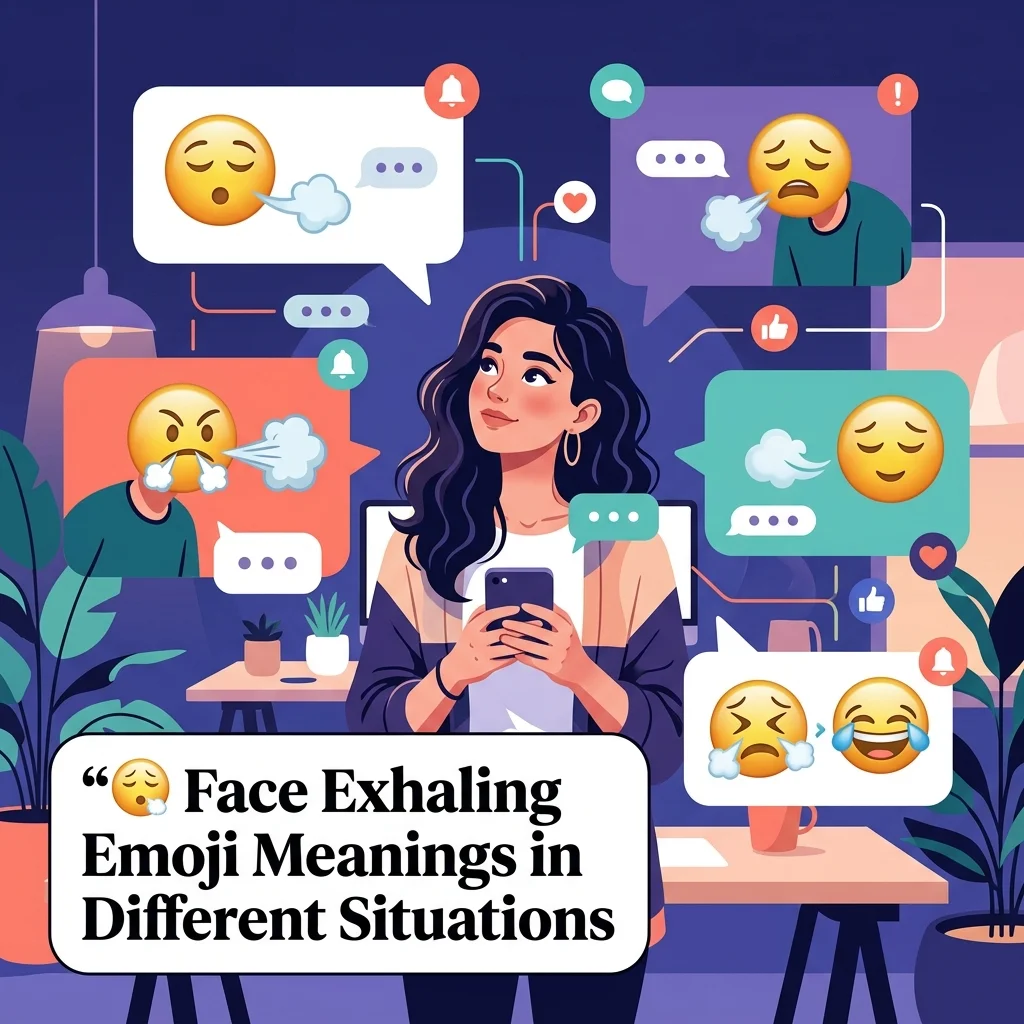 😮‍💨 Face Exhaling Emoji Meanings in Different Situations