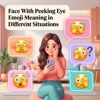 Face With Peeking Eye Emoji Meaning in Different Situations