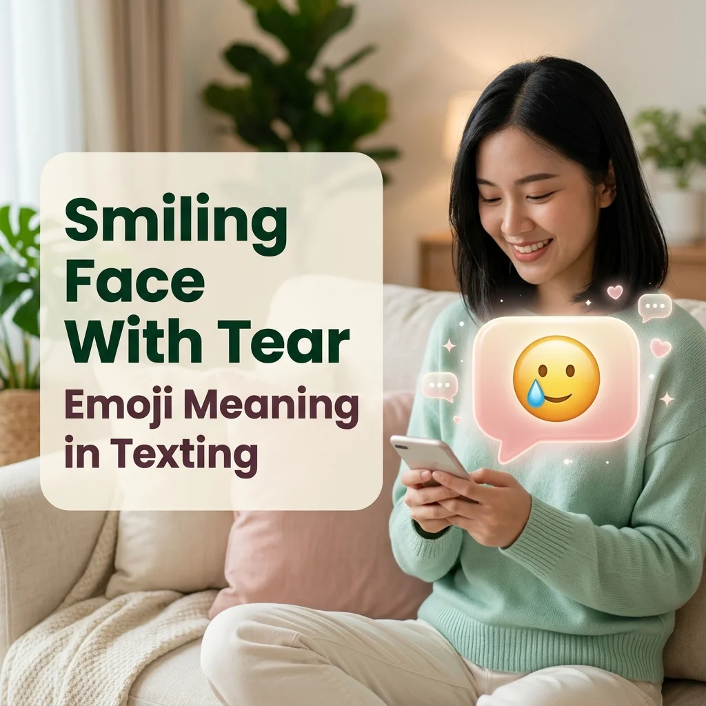 Smiling Face With Tear Emoji Meaning in Texting
